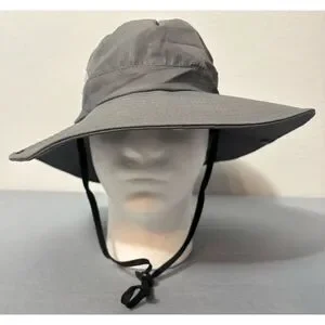Sun Shade Boonie Hat Adjustable Foldable Bucket Ponytail Mesh Womens Gray