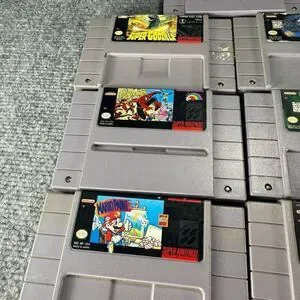 Super Nintendo Games Lot Mario Donkey Kong Batman Godzilla Spiderman SNES