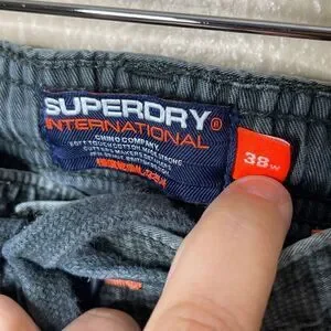 Superdry International Men's Slim-Fit Chino Shorts Gray Size 38W
