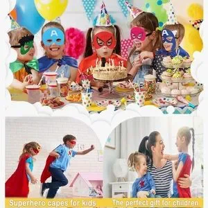 Superhero Party Masks and Capes Set for Kids