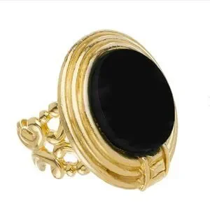 SUSAN SHAW. Gold And Black Ring