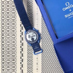 Swatch X Omega Mission To The Super Blue Moonphase Watch Velcro Band