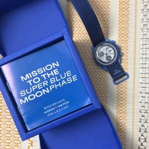 Swatch X Omega Mission To The Super Blue Moonphase Watch Velcro Band