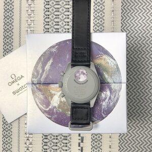 Swatch X Omega Moonswatch Mission To Earthphase Watch Velcro Band
