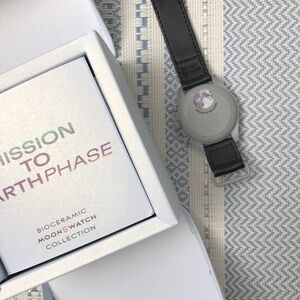 Swatch X Omega Moonswatch Mission To Earthphase Watch Velcro Band