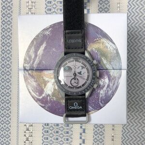 Swatch X Omega Moonswatch Mission To Earthphase Watch Velcro Band