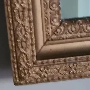 Swedish 19th Century Hand Carved Painted Wood Mirror