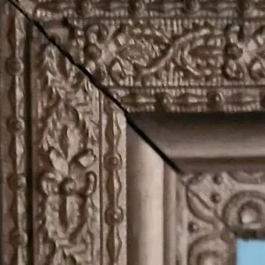 Swedish 19th Century Hand Carved Painted Wood Mirror