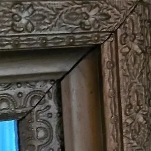 Swedish 19th Century Hand Carved Painted Wood Mirror