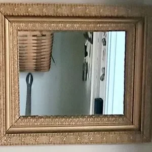 Swedish 19th Century Hand Carved Painted Wood Mirror