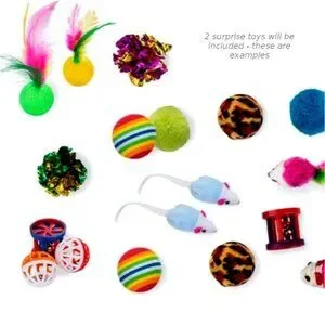 Sweet Heart Paw Print Purple Cat Collar With Bell And Toys Gift Package