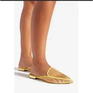 Sz 8.5 Franceen Pointed Toe Yellow Flats NIB