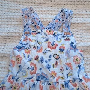Tahari Blue And Orange Ruffled Sundress