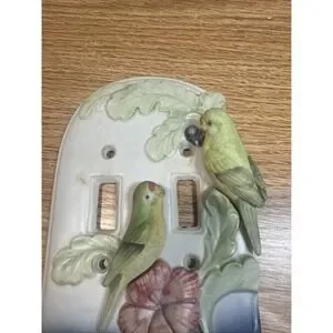 Takakashi Ceramic Double Wall Switch Cover- Vintage - Birds