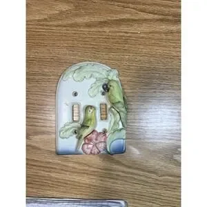 Takakashi Ceramic Double Wall Switch Cover- Vintage - Birds