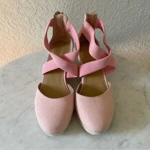 Talbots Lyndsay Espadrille Two-tone Pink Size 7.5