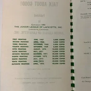 Talk About Good I & II Cajun Creole Cookbooks Lafayette Louisiana Junior League