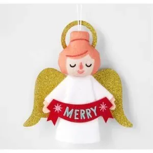 Target Felt 'Merry' Angel Christmas Tree Ornament Red Wondershop™