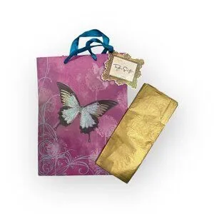 Taylor Swift Official Gift Bag Butterfly Ribbon Handles W Gold Tissue Paper
