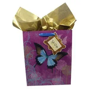 Taylor Swift Official Gift Bag Butterfly Ribbon Handles w Gold Tissue Paper