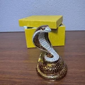 Tchotchki Elegant Cobra Reptile Figurine - Gold and Silver snake 