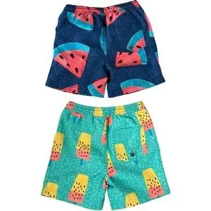 Tea Collection PAIR OF 2 Boys Kids Pull-On Watermelon Popsicle Swim Trunks. 5