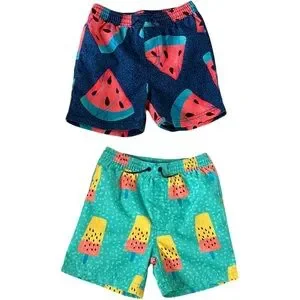 Tea Collection PAIR OF 2 Boys Kids Pull-On Watermelon Popsicle Swim Trunks. 5