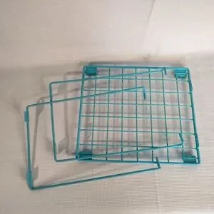 Teal Metal Wire Locker Shelf Organizer