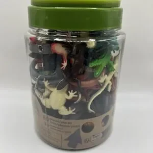 Terra By Battat Reptiles–60 Piece Plastic Toy Figures Frogs Lizards Snakes More