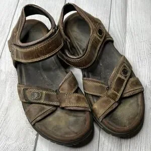 TEVA Brown Leather Quarter Strap Sandals Men's Size 9 Hiking Outdoor Shoes