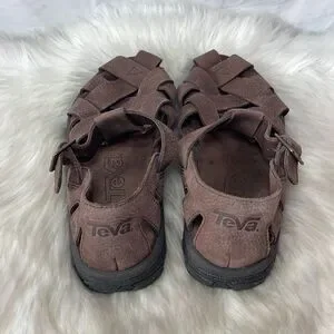 Teva Cross Up Brown Nubuck Fisherman Sandals Sz 11