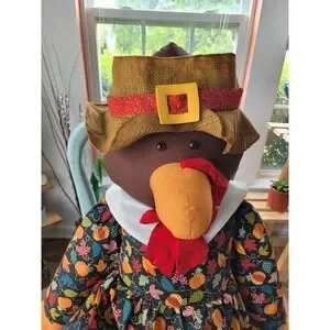 Thanksgiving Turkey Fall Harvest Decor Autumn Turkey Figurine Plush 4 Foot Doll