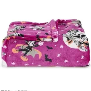 The Big One Disney Mickey Minnie Halloween Pink Supersoft Plush Throw Blanket