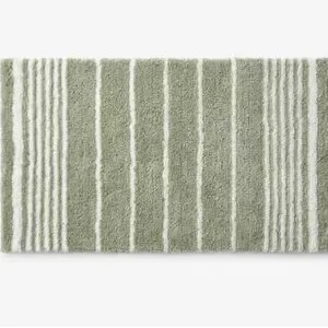 The Company Store Lot Plush Spa Stripe Bath Rugs - Dark Willow 24x40 and 17x24