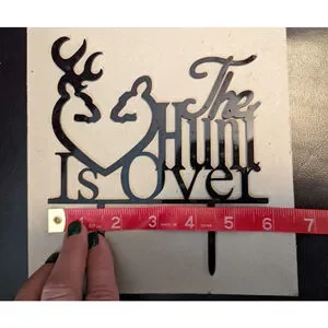 The Hunt Is Over Custom Wedding Cake Topper Made In The USA Black Acrylic