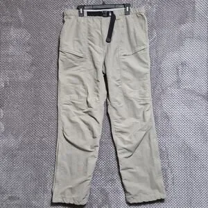 The North Face Hiking Pants Men Large Beige Cargo Pocket Zip Ankle Trail Utility