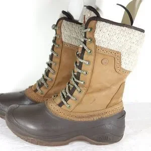 The North Face Women’s Shellista II US9 Brown Leather Faux Fur Waterproof Boots