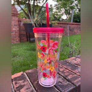 The Pioneer Woman 24oz. Plastic Double Walled Tumbler With Straw