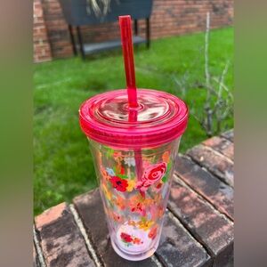 The Pioneer Woman 24oz. Plastic Double Walled Tumbler With Straw
