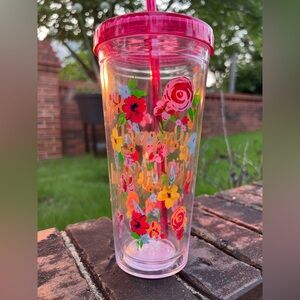 The Pioneer Woman 24oz. Plastic Double Walled Tumbler with Straw