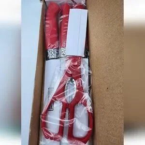 The Pioneer Woman Stainless Steel Knife Wood Block Cutlery Prep Set 5p Retro Red