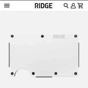 The Ridge Wallet w/ Apple AirTag Money Clip Accessory - Polar White NWOT