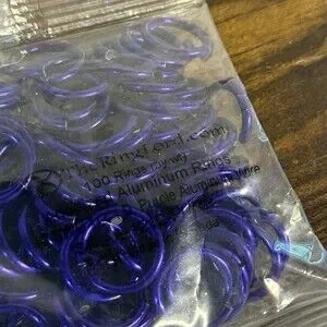 The Ring Lord Dragon Scales (100pcs) & Anodized 12ga 1/2" Rings (400pcs) PURPLE