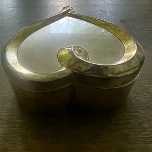 THINGS REMEMBERED Heart Shaped Jewelry Box Trinket Silverplate