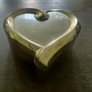 THINGS REMEMBERED Heart Shaped Jewelry Box Trinket Silverplate