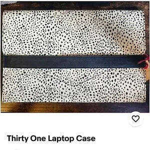 Thirty-One Dainty Black & White Speckled Laptop/Tablet Sleeve Case