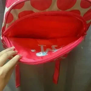Thirty-One Mod Coral Polka Dot Backpack Monogram M