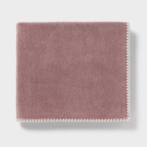Threshold - 2pc Boho Border Stitch Bath Towel Mauve - Threshol Mauve