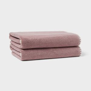 Threshold - 2pc Boho Border Stitch Bath Towel Mauve - Threshol Mauve