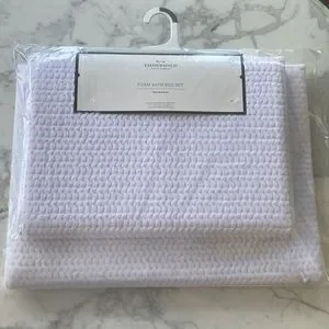 Threshold Bath Mats White Fuzzy Foam‎ Bath Mat 2 piece set